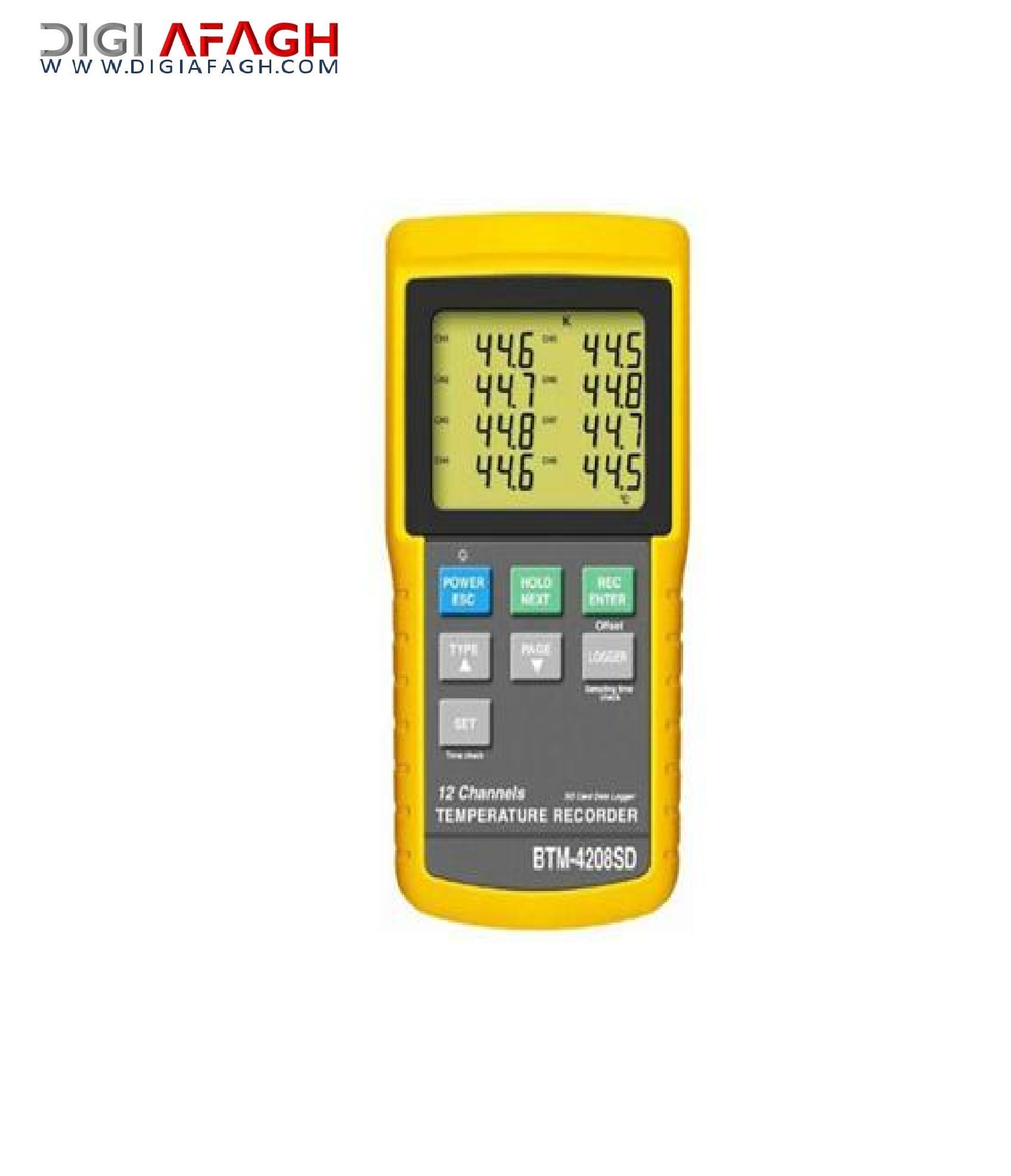 ترمومتر 12 کاناله دارای کارت حافظه BTM-4208SD