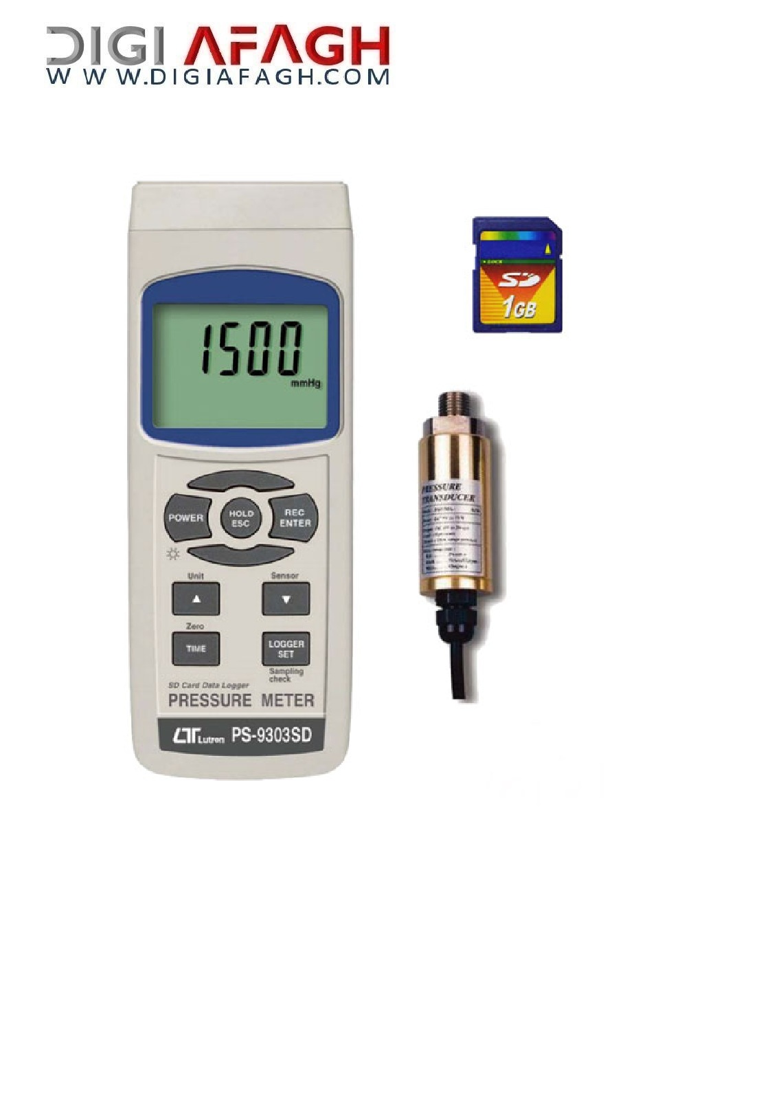 فشارسنج دیجیتالی با پراب مجزا و قابلیت اتصال کارت حافظه PS-9303SD