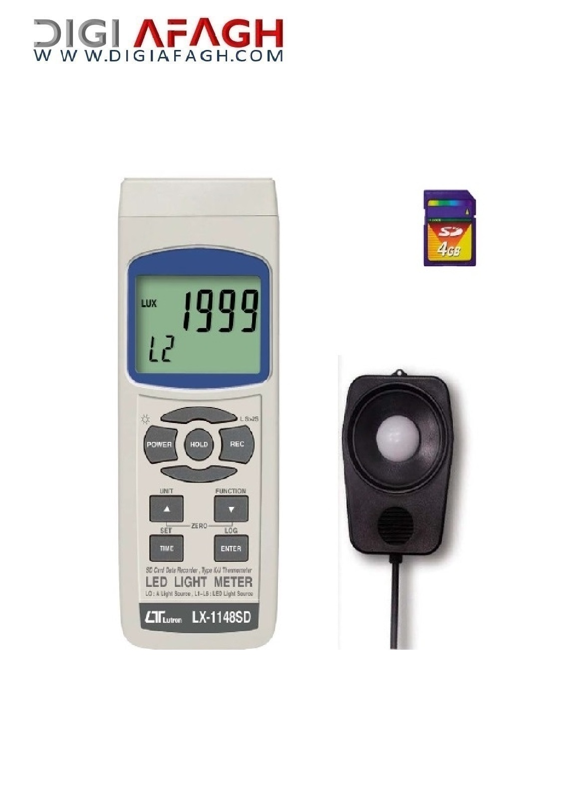 LED تستر و لوکس متر با قابلیت اتصال کارت حافظه LX-1148SD