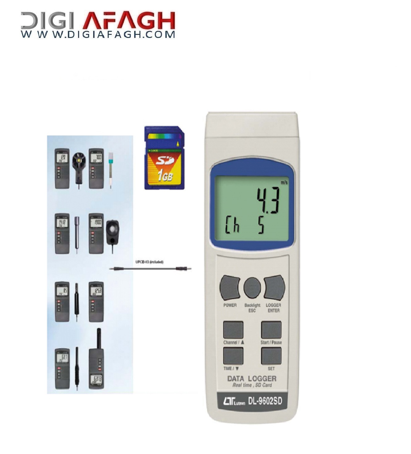دیتالاگر RS232 دارای کارت حافظه DL-9602SD