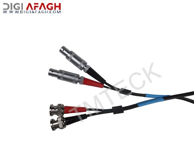 کابل مشکی Dual RG174 LEMO 1 To BNC Krautkramer