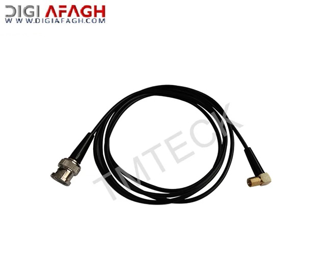 تک کابل ردیاب عیوب اولتراسونیک مشکی 1.5 متر 1.8 متر 2 متر طول BNC تا ریز نقطه 90 درجه