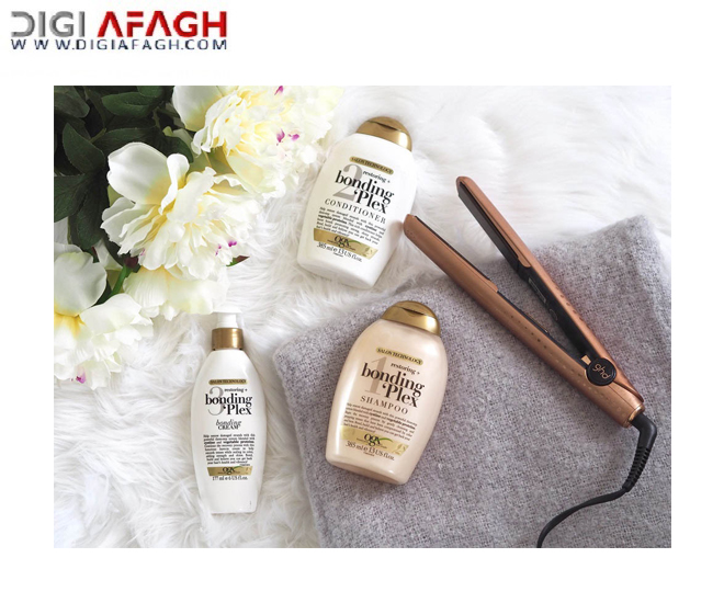 نرم کننده مدل باندینگ پلکس موهای رنگ شده، دکلره شده و آسیب دیده 385ml محصول او جی ایکس (OGX)