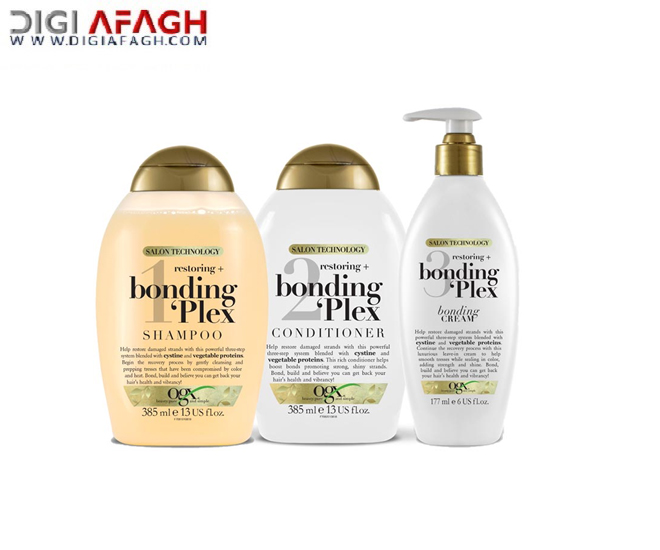کرم موی مدل Bonding Plex حجم 177 میل مخصوص موهای رنگ شده، دکلره شده و آسیب دیده محصول اوجی ایکس (OGX)