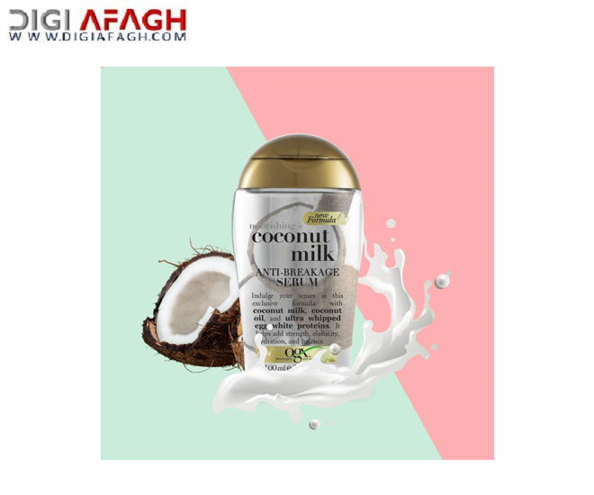 سرم ضد موخوره و شکنندگی مدل شیر نارگیل (کوکونات میلک) حجم 100 میل محصول او جی ایکس (OGX)